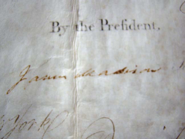 A Ships' Passport signed by President THOMAS JEFFERSON and future President JAMES MADISON on Feb. 9, 1804 — image 4